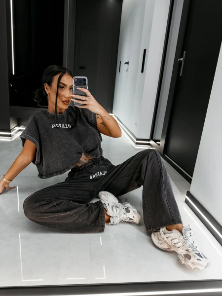 Komplet damski OLAVOGA LENCI 2026 szary - maWer Fashion