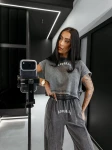 Komplet damski OLAVOGA LENCI 2026 jasny szary - maWer Fashion