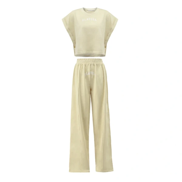Komplet damski OLAVOGA LENCI 2026 jasny beż - maWer Fashion
