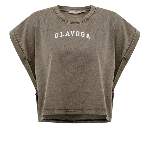 Komplet damski OLAVOGA LENCI 2026 ciemny brąz - maWer Fashion