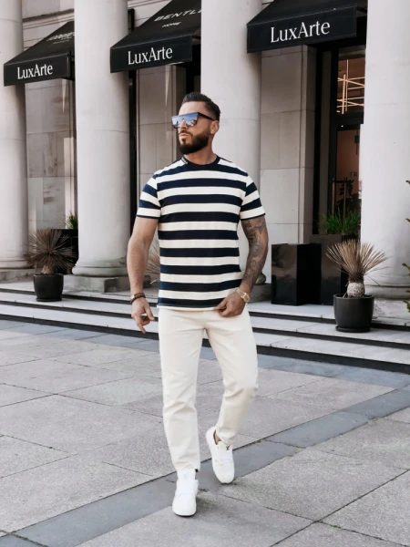 Sweter męski OLAVOGA NEXTO 2026 granatowy - maWer Fashion