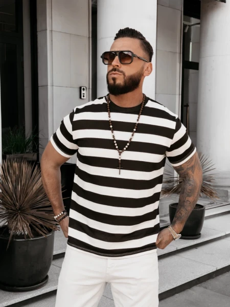 Sweter męski OLAVOGA NEXTO 2026 brązowy - maWer Fashion