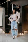 Sweter damski OLAVOGA ZIRRA 2026 pudrowy róż - maWer Fashion