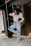 Sweter damski OLAVOGA ZIRRA 2026 pudrowy róż - maWer Fashion