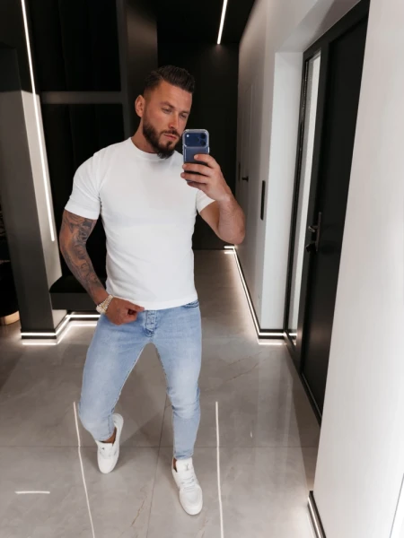 T-shirt męski OLAVOGA HANDY 2026 ecru - maWer Fashion