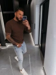 T-shirt męski OLAVOGA HANDY 2026 brązowy - maWer Fashion
