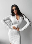 Sukienka damska OLAVOGA MOONFLOWER 2025 szara - maWer Fashion