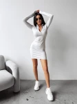 Sukienka damska OLAVOGA MOONFLOWER 2025 szara - maWer Fashion