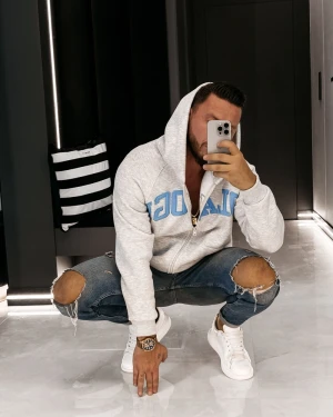 OUTLET Bluza męska OLAVOGA IRIS MEN 2026 szara - produkt ze skazą