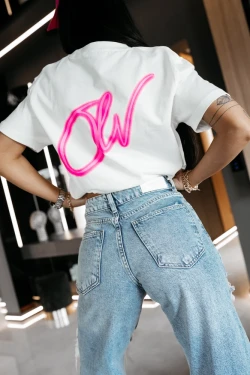 OUTLET  T-shirt unisex olavoga VELMAR 2026 ecru - produkt ze skazą