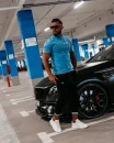 T-shirt męski OLAVOGA GALAXY błękitny - maWer Fashion