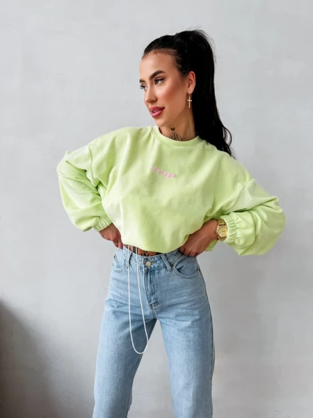 Bluza damska OLAVOGA VELVORA 2026 limonka - maWer Fashion