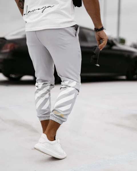 Spodnie męskie OLAVOGA STRANGER jasny szary  – maWer Fashion