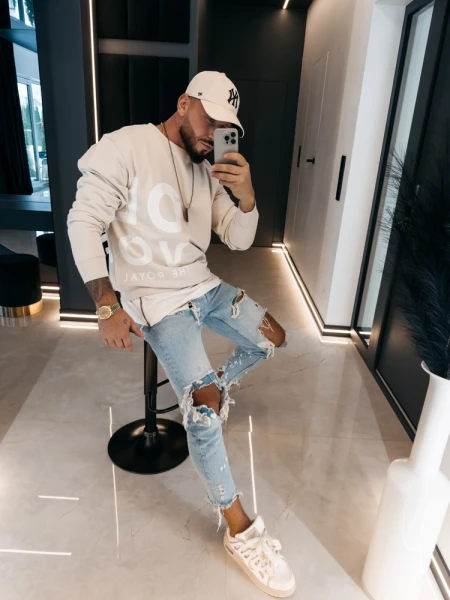 Bluza męska OLAVOGA EFFECT 2026 beż - maWer Fashion