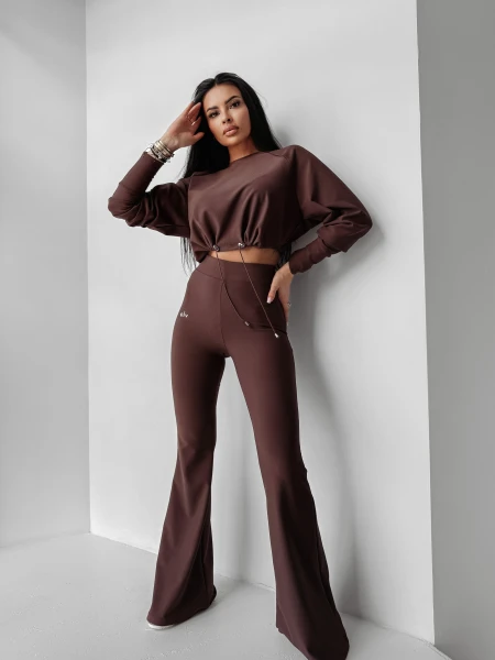 Komplet damski OLAVOGA ASHWOOD 2025 brąz - maWer Fashion