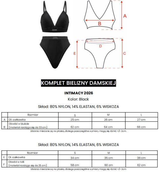 Komplet bielizna damska OLAVOGA INTIMACY 2026 czarny - maWer Fashion