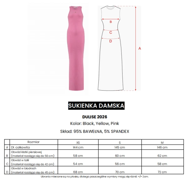 Sukienka damska OLAVOGA DULISE 2026 żółta - maWer Fashion