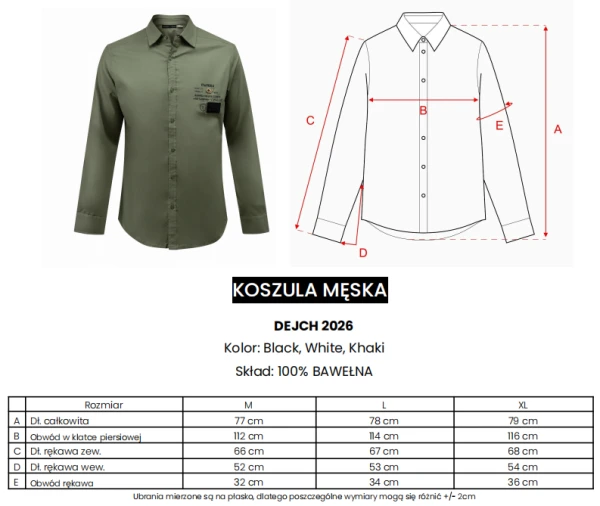 Koszula męska OLAVOGA DEJCH 2026 khaki - maWer Fashion
