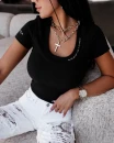 Bluzka damska OLAVOGA LAMELLA 2026 czarna - maWer Fashion