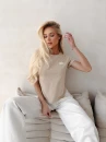 T-shirt damski OLAVOGA ALEXA 2026 beżowy  - maWer Fashion