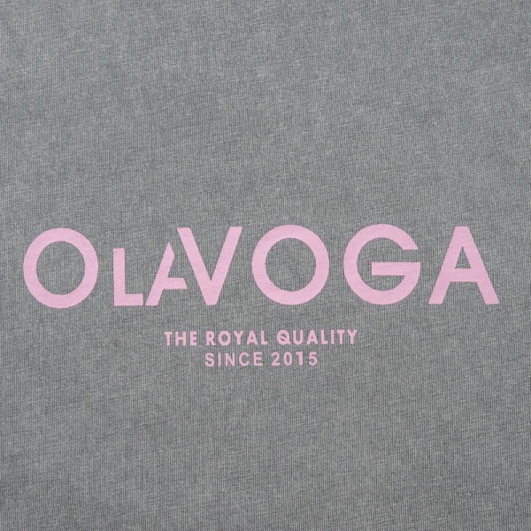 T-shirt damski OLAVOGA TAIST 2026 jasny szary - maWer Fashion