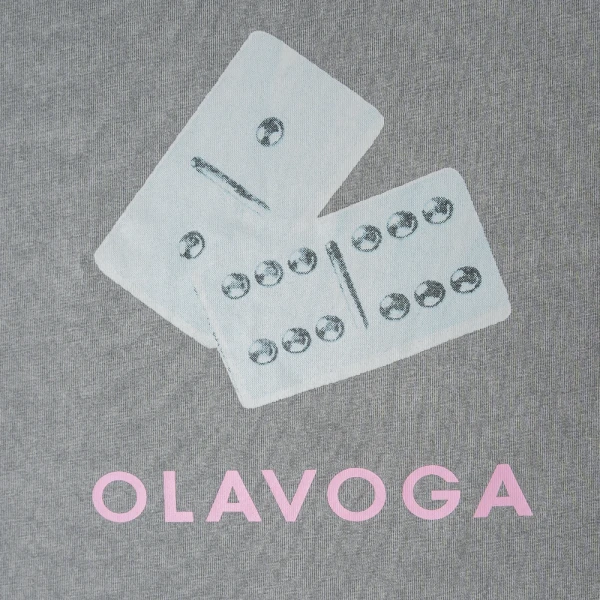 T-shirt damski OLAVOGA TAIST 2026 jasny szary - maWer Fashion