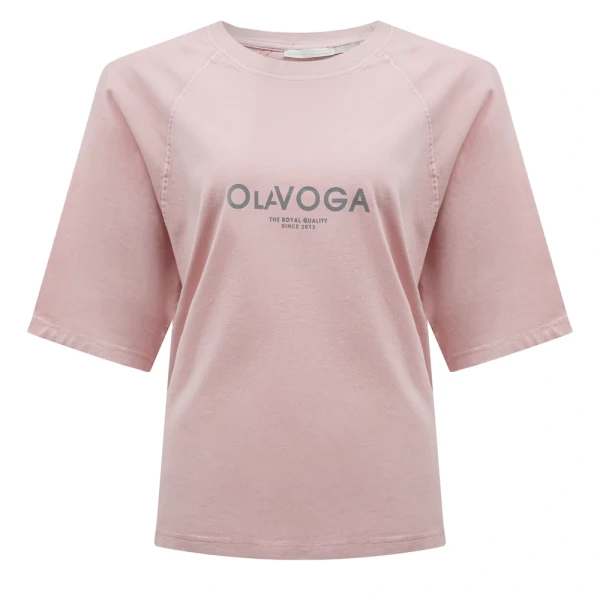 T-shirt damski OLAVOGA TAIST 2026 róż - maWer Fashion