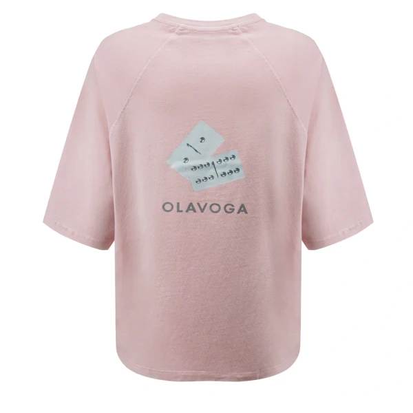 T-shirt damski OLAVOGA TAIST 2026 róż - maWer Fashion