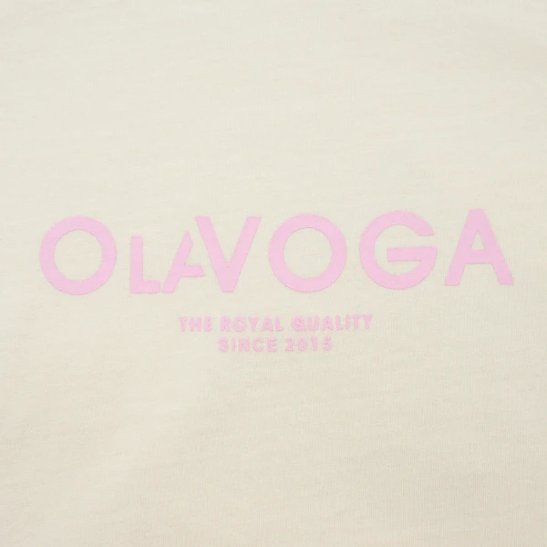 T-shirt damski OLAVOGA TAIST 2026 ecru - maWer Fashion