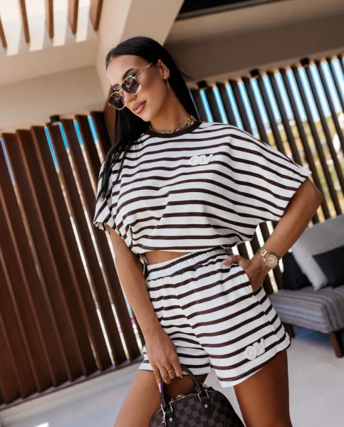 Komplet damski OLAVOGA RETRO 2026 brązowy - maWer Fashion