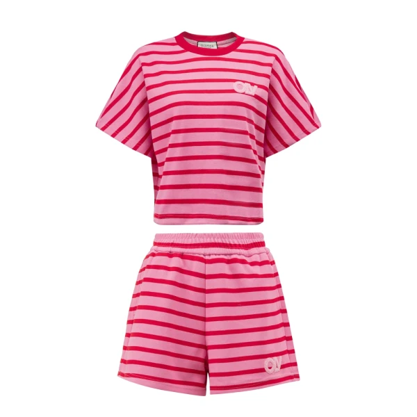 Komplet damski OLAVOGA RETRO 2026 róż - maWer Fashion