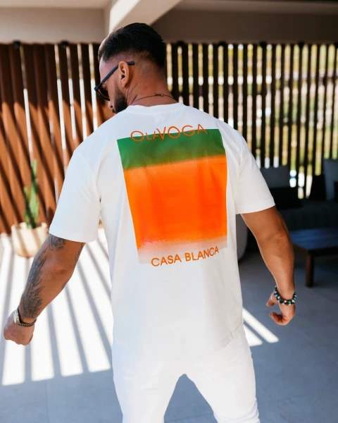 T-shirt męski OLAVOGA NOER 2026 ecru - maWer Fashion