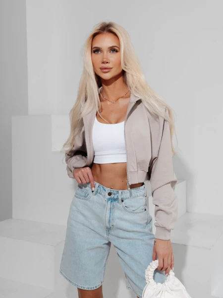 Bluza damska OLAVOGA PADSUI 2026 szara - maWer Fashion