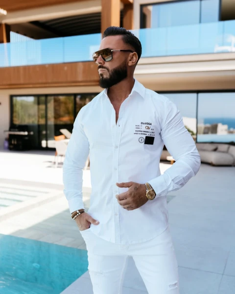 Koszula męska OLAVOGA DEJCH 2026 biała - maWer Fashion
