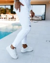 Spodnie męskie jeansy OLAVOGA DANITY 2026 białe - maWer Fashion