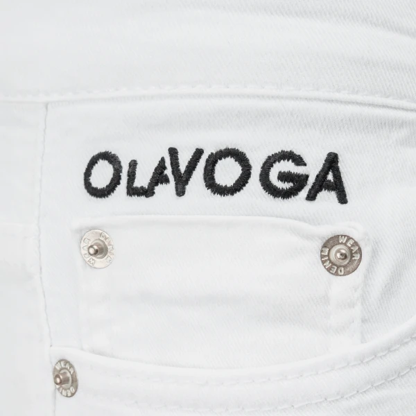 Spodnie męskie jeansy OLAVOGA DANITY 2026 białe - maWer Fashion
