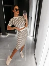Komplet damski OLAVOGA SATINA 2026 brąz - maWer Fashion
