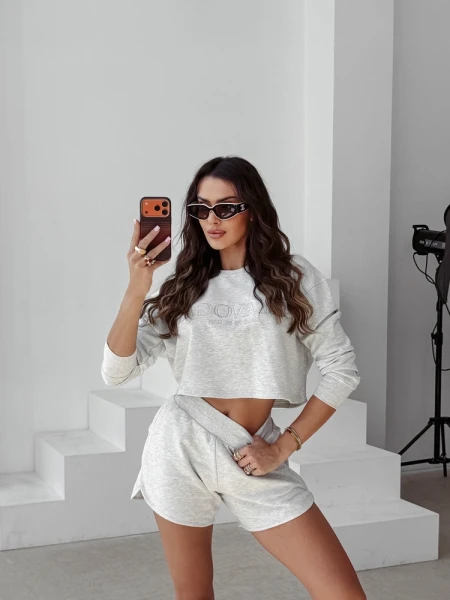 Komplet damski OLAVOGA WEST 2026 szary - maWer Fashion
