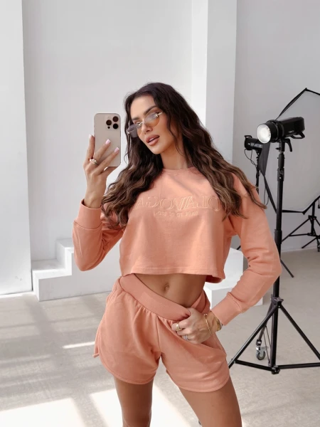 Komplet damski OLAVOGA WEST 2026 brzoskwinia - maWer Fashion