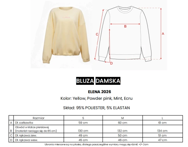 Bluza damska OLAVOGA ELENA 2026 żółta- maWer Fashion