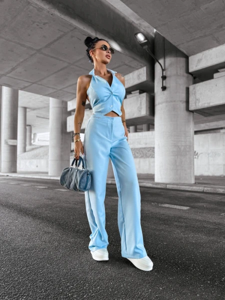 Komplet damski OLAVOGA NICE 2025 błękit - maWer Fashion