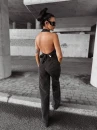 Komplet damski OLAVOGA NICE 2025 czarny w paski - maWer Fashion