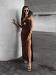 Komplet damski OLAVOGA PARADISE 2025 brąz - maWer Fashion