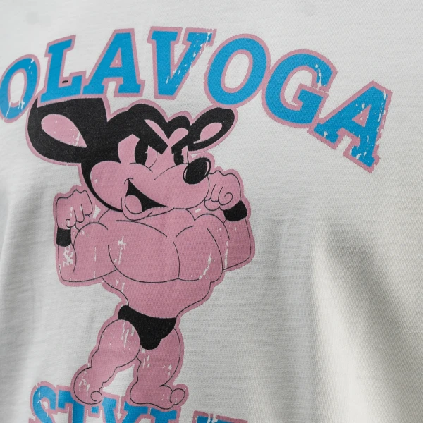 T-shirt męski OLAVOGA COMPRE 2025 ecru - maWer Fashion