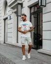 T-shirt męski OLAVOGA COMPRE 2025 ecru - maWer Fashion