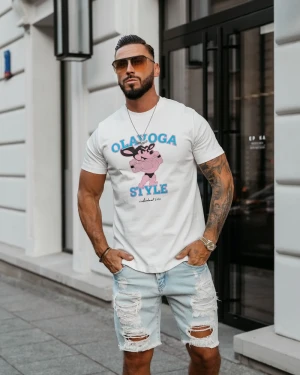 T-shirt męski OLAVOGA COMPRE 2025 ecru