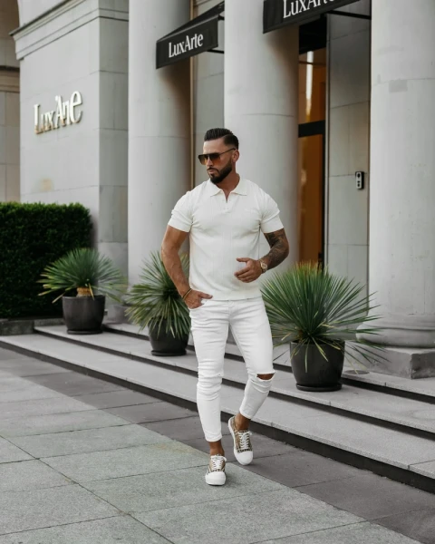 Sweter męski OLAVOGA TERON 2025 ecru - maWer Fashion