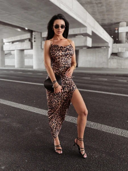 Sukienka damska OLAVOGA MUZA 2025 pantera - maWer Fashion