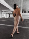 Sukienka damska OLAVOGA MUZA 2025 beżowa - maWer Fashion