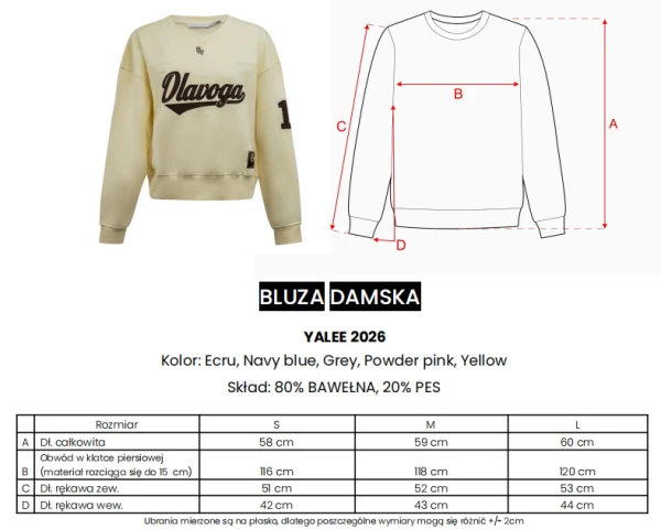 Bluza damska OLAVOGA YALEE 2026 ecru - maWer Fashion